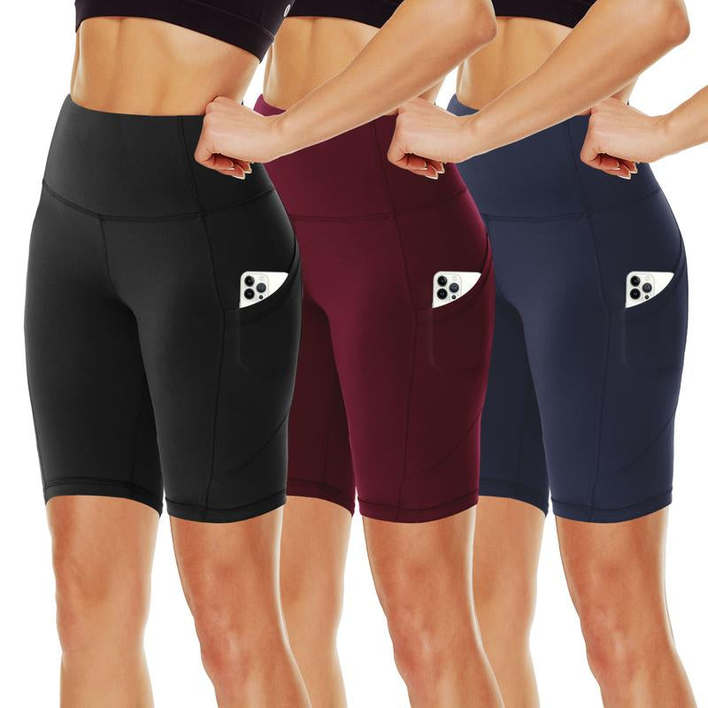 SHOWITTY Women'S High Waisted 1/3 Pack Biker Shorts with Pockets, 5"/11" Tummy Control plus Size Spandex Shorts for Gym Yoga Running Summer Clothes #Tiktokshopblackfriday #Tiktokshopcybermonday