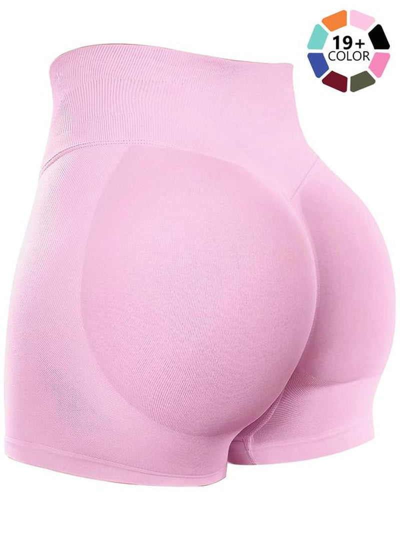 Seamless Shorts for Women, 1-5 Pack Invisable Scrunch Butt Lifting Gym Seamless Booty Biker Shorts, Breathable Comfortable High Stretch Skinny Shorts, Gym Shorts, Ladies Sportswear for Indoor Outdoor Wear