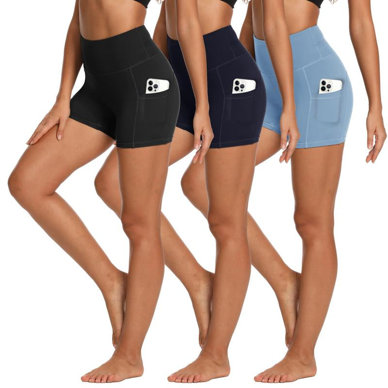 SHOWITTY Women'S High Waisted 1/3 Pack Biker Shorts with Pockets, 5"/11" Tummy Control plus Size Spandex Shorts for Gym Yoga Running Summer Clothes #Tiktokshopblackfriday #Tiktokshopcybermonday