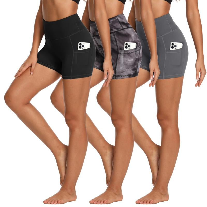 SHOWITTY Women'S High Waisted 1/3 Pack Biker Shorts with Pockets, 5"/11" Tummy Control plus Size Spandex Shorts for Gym Yoga Running Summer Clothes #Tiktokshopblackfriday #Tiktokshopcybermonday