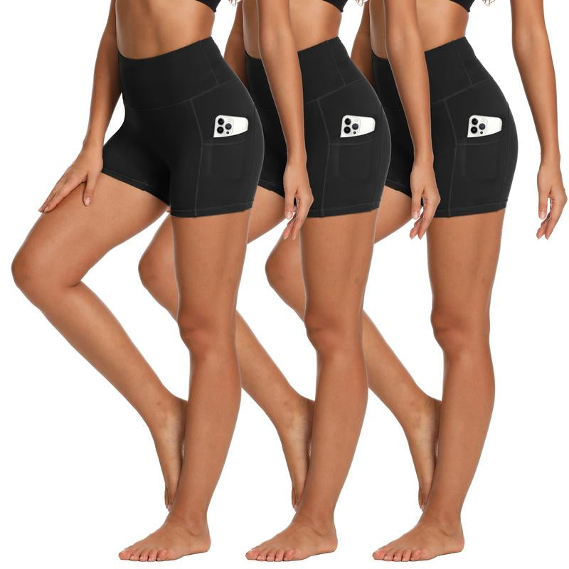 SHOWITTY Women'S High Waisted 1/3 Pack Biker Shorts with Pockets, 5"/11" Tummy Control plus Size Spandex Shorts for Gym Yoga Running Summer Clothes #Tiktokshopblackfriday #Tiktokshopcybermonday