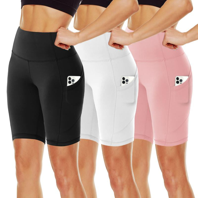SHOWITTY Women'S High Waisted 1/3 Pack Biker Shorts with Pockets, 5"/11" Tummy Control plus Size Spandex Shorts for Gym Yoga Running Summer Clothes #Tiktokshopblackfriday #Tiktokshopcybermonday