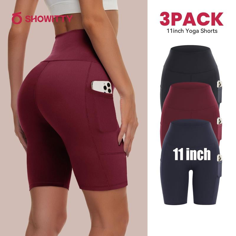SHOWITTY Women'S High Waisted 1/3 Pack Biker Shorts with Pockets, 5"/11" Tummy Control plus Size Spandex Shorts for Gym Yoga Running Summer Clothes #Tiktokshopblackfriday #Tiktokshopcybermonday