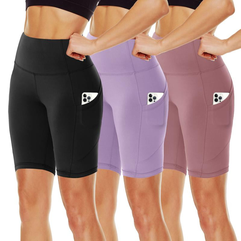 SHOWITTY Women'S High Waisted 1/3 Pack Biker Shorts with Pockets, 5"/11" Tummy Control plus Size Spandex Shorts for Gym Yoga Running Summer Clothes #Tiktokshopblackfriday #Tiktokshopcybermonday