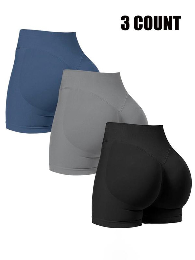 Seamless Shorts for Women, 1-5 Pack Invisable Scrunch Butt Lifting Gym Seamless Booty Biker Shorts, Breathable Comfortable High Stretch Skinny Shorts, Gym Shorts, Ladies Sportswear for Indoor Outdoor Wear