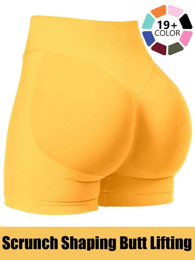 Seamless Shorts for Women, 1-5 Pack Invisable Scrunch Butt Lifting Gym Seamless Booty Biker Shorts, Breathable Comfortable High Stretch Skinny Shorts, Gym Shorts, Ladies Sportswear for Indoor Outdoor Wear