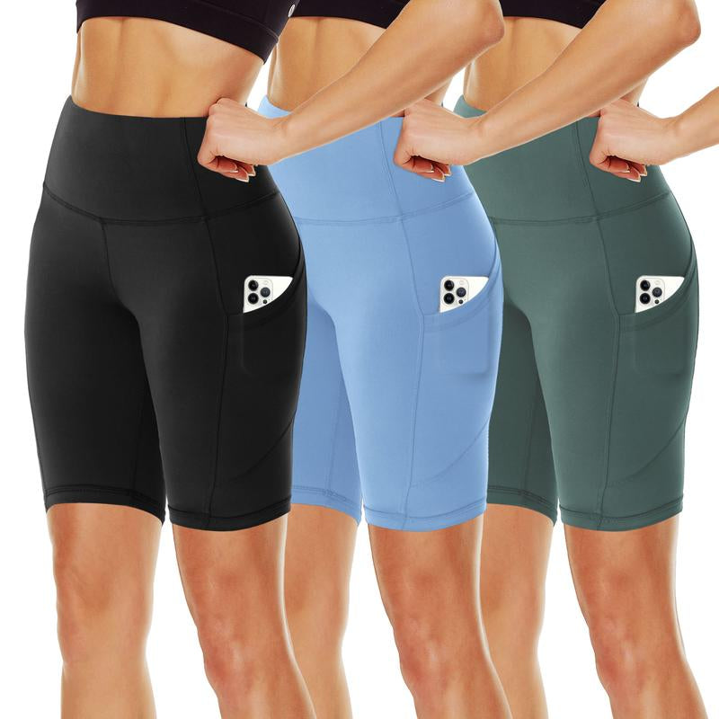 SHOWITTY Women'S High Waisted 1/3 Pack Biker Shorts with Pockets, 5"/11" Tummy Control plus Size Spandex Shorts for Gym Yoga Running Summer Clothes #Tiktokshopblackfriday #Tiktokshopcybermonday