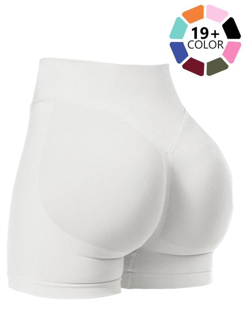 Seamless Shorts for Women, 1-5 Pack Invisable Scrunch Butt Lifting Gym Seamless Booty Biker Shorts, Breathable Comfortable High Stretch Skinny Shorts, Gym Shorts, Ladies Sportswear for Indoor Outdoor Wear