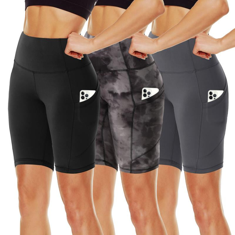 SHOWITTY Women'S High Waisted 1/3 Pack Biker Shorts with Pockets, 5"/11" Tummy Control plus Size Spandex Shorts for Gym Yoga Running Summer Clothes #Tiktokshopblackfriday #Tiktokshopcybermonday